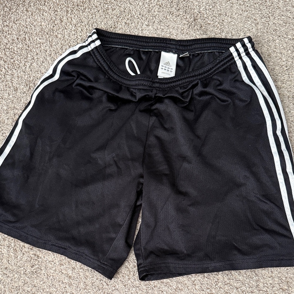 Adidas Men's Athletic Shorts in Black with White Accents